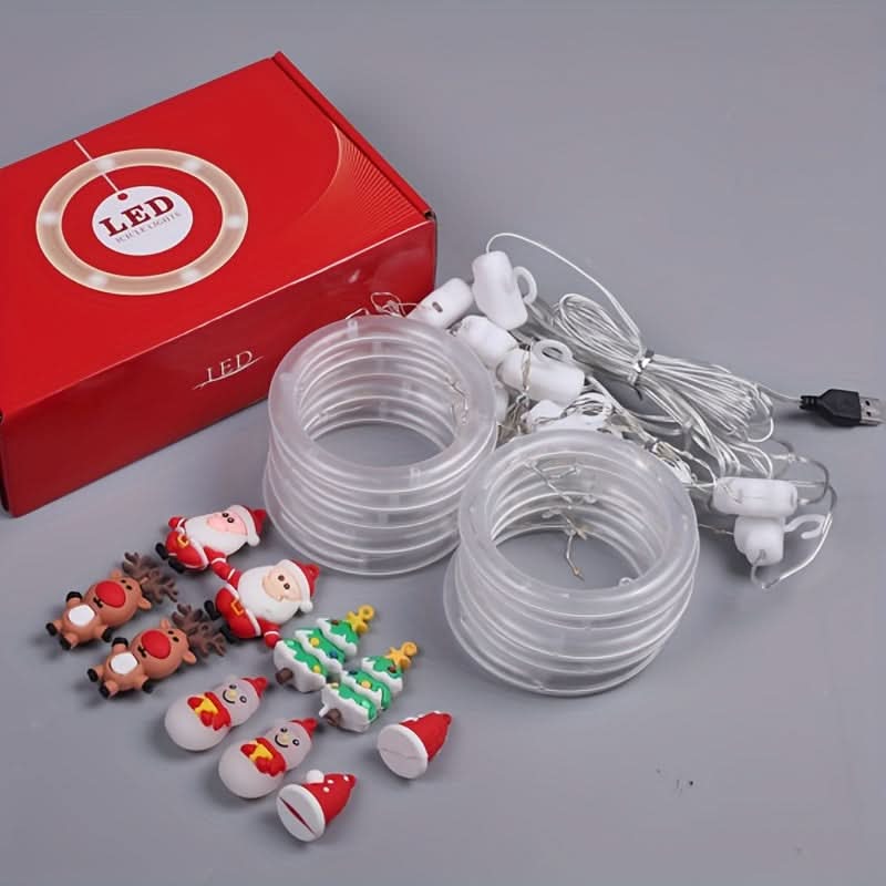 Luz de Natal LED Colorida do Papai Noel para Janela com USB