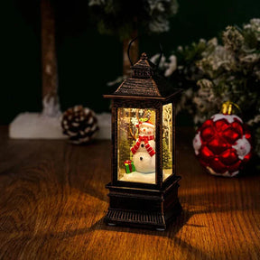 Luz Noturna Decorativa Natalina com Papai Noel e Boneco de Neve